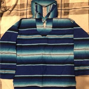 Blue Striped Baja Hoodie